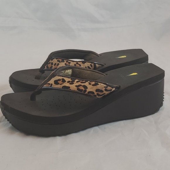 Volatile Leopard Calf Hair Sandals
